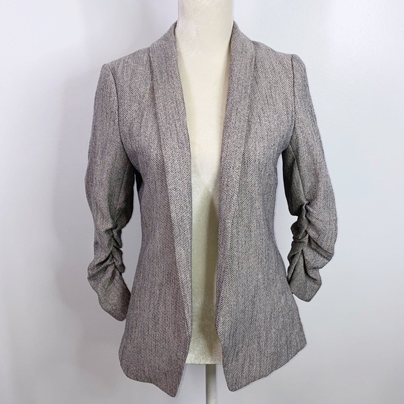 H&M patterned fitted open 3/4 sleeve blazer size 8